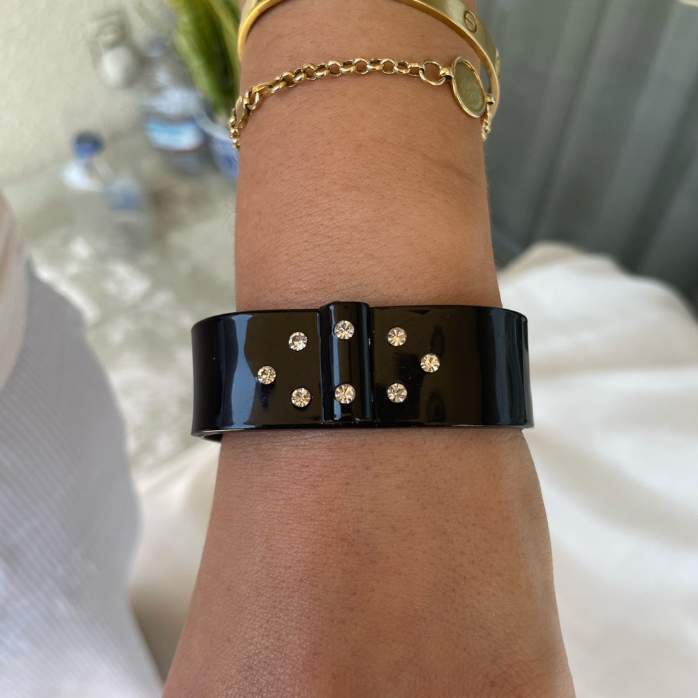 Square black  Vintage costume bracelet